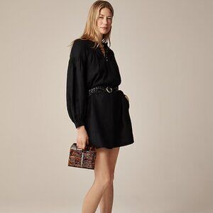 J.‎ Crew Women's Gathered popover dress in linen XS Black Color